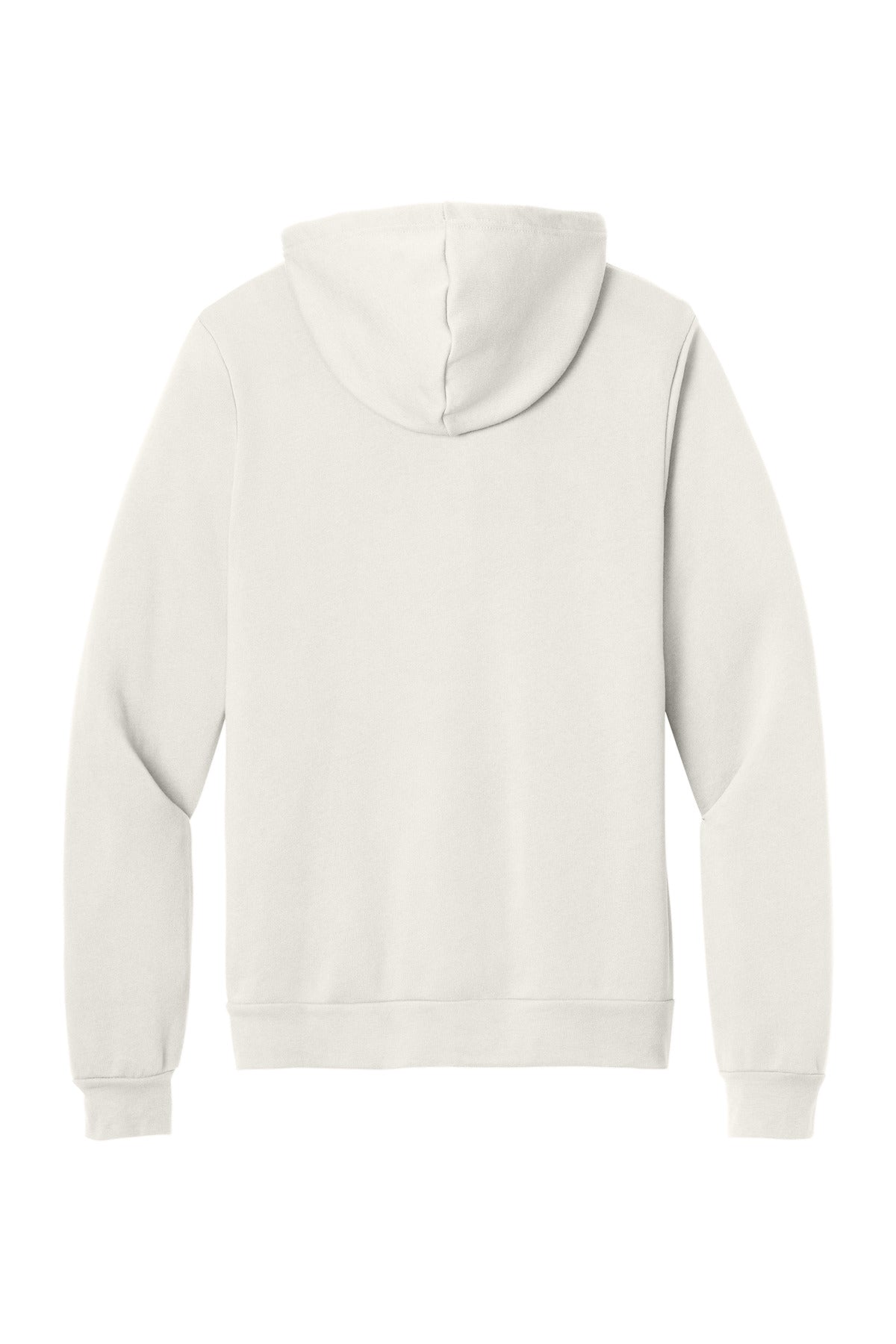 Rear View of VtgWhite BELLA+CANVAS Unisex Sponge Fleece Pullover Hoodie. BC3719