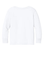 Rear View of White BELLA+CANVAS Toddler Jersey Long Sleeve Tee BC3501T