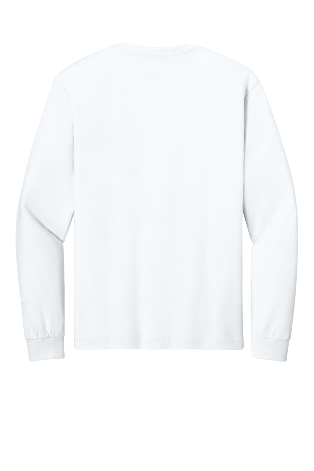 Rear View of White BELLA+CANVAS Unisex 6-Ounce Heavyweight Long Sleeve Tee BC3511