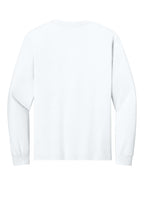 Rear View of White BELLA+CANVAS Unisex 6-Ounce Heavyweight Long Sleeve Tee BC3511