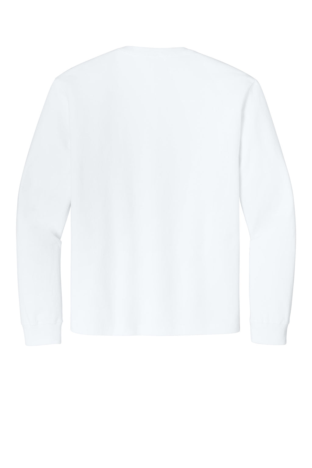 Rear View of White BELLA+CANVAS Unisex 7.5-Ounce Heavyweight Long Sleeve Tee BC4651
