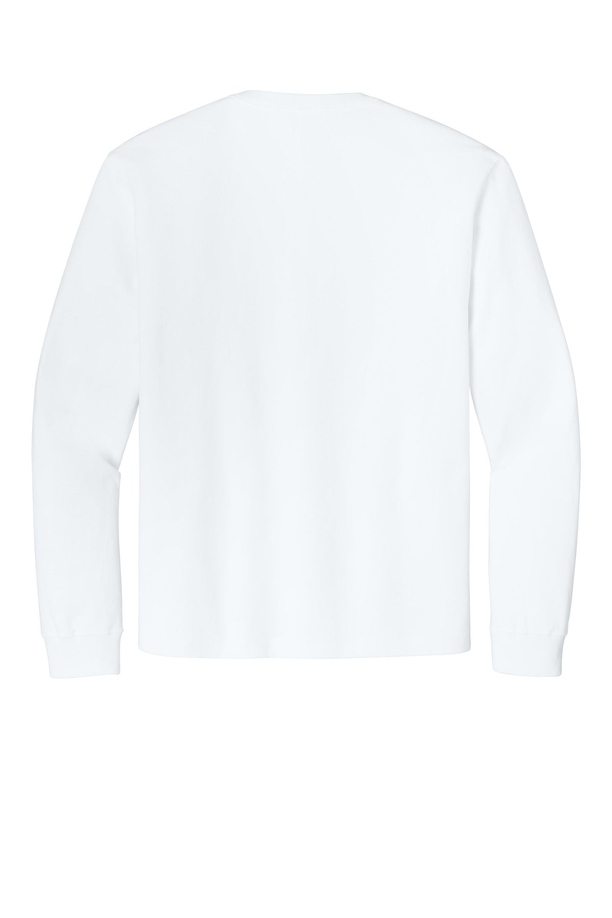 Rear View of White BELLA+CANVAS Unisex 7.5-Ounce Heavyweight Long Sleeve Tee BC4651