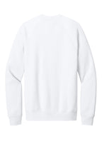 Rear View of White BELLA+CANVAS Unisex Sponge Fleece Raglan Sweatshirt. BC3901