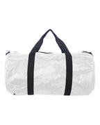 Rear View of White Camo 29L Day Tripper Duffel Bag - INDDUFBAG