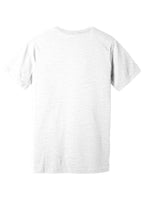Rear View of WhiteSlub BELLA+CANVAS Unisex Textured Jersey V-Neck Tee BC3655