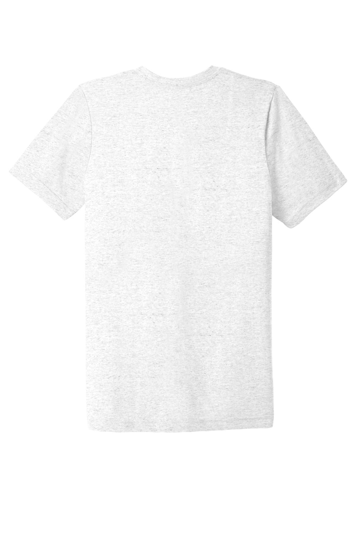 Rear View of Wht Fleck TB BELLA+CANVAS Unisex Triblend Short Sleeve Tee. BC3413