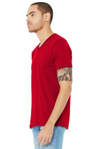 Red BELLA+CANVAS Unisex Jersey Short Sleeve V-Neck Tee. BC3005