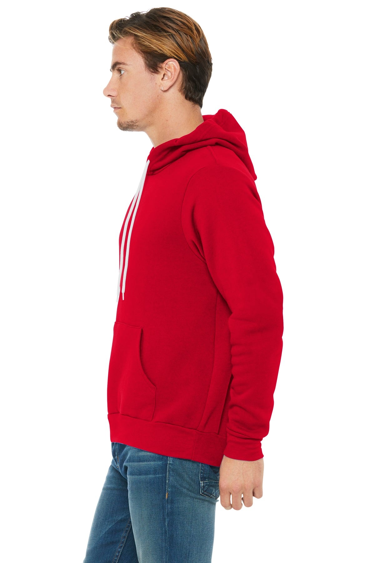 Red BELLA+CANVAS Unisex Sponge Fleece Pullover Hoodie. BC3719