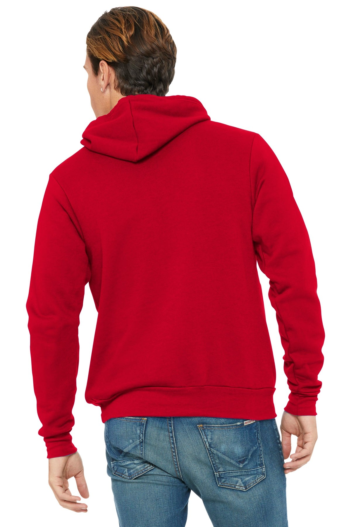 Red BELLA+CANVAS Unisex Sponge Fleece Pullover Hoodie. BC3719