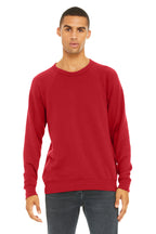 Red BELLA+CANVAS Unisex Sponge Fleece Raglan Sweatshirt. BC3901