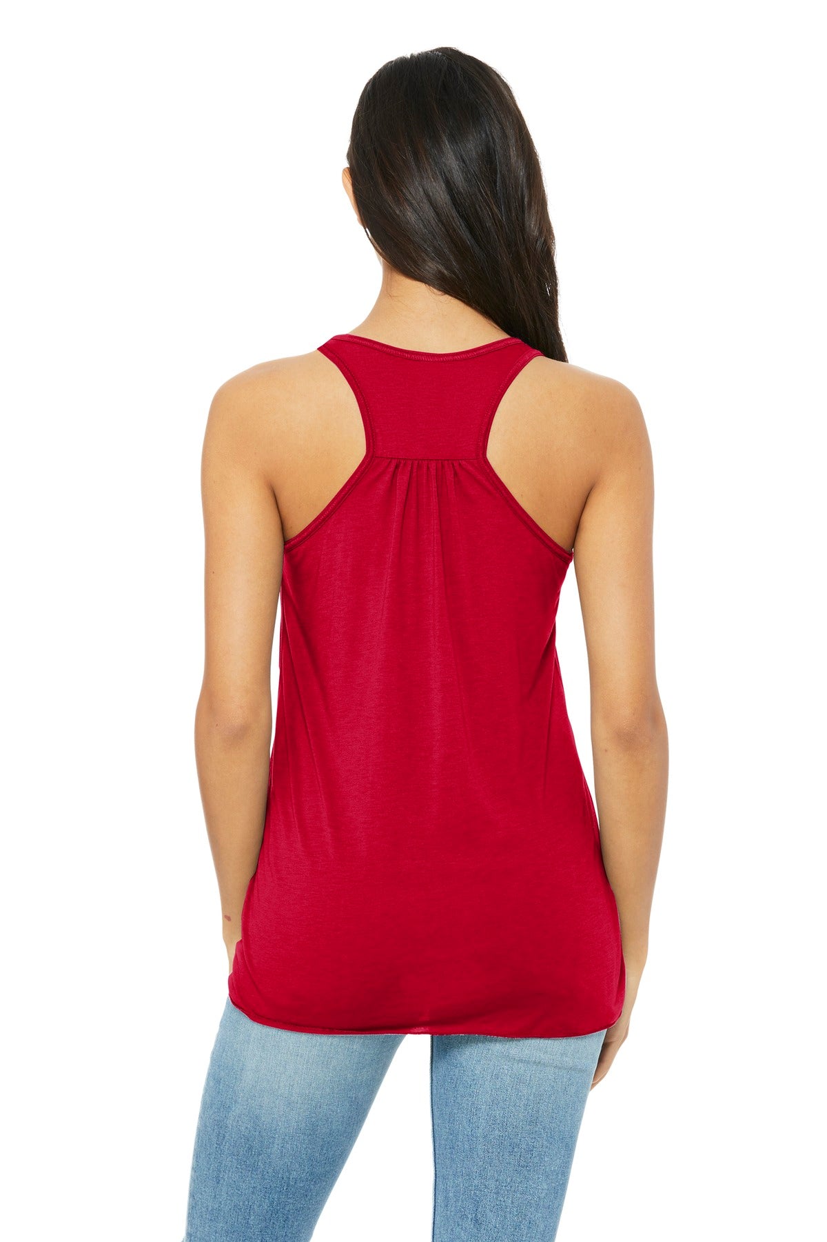 Red BELLA+CANVAS Women's Flowy Racerback Tank. BC8800