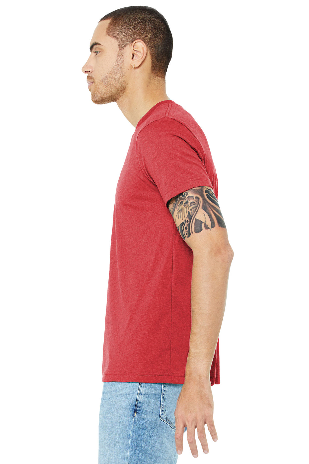 Red TB BELLA+CANVAS Unisex Triblend Short Sleeve Tee. BC3413