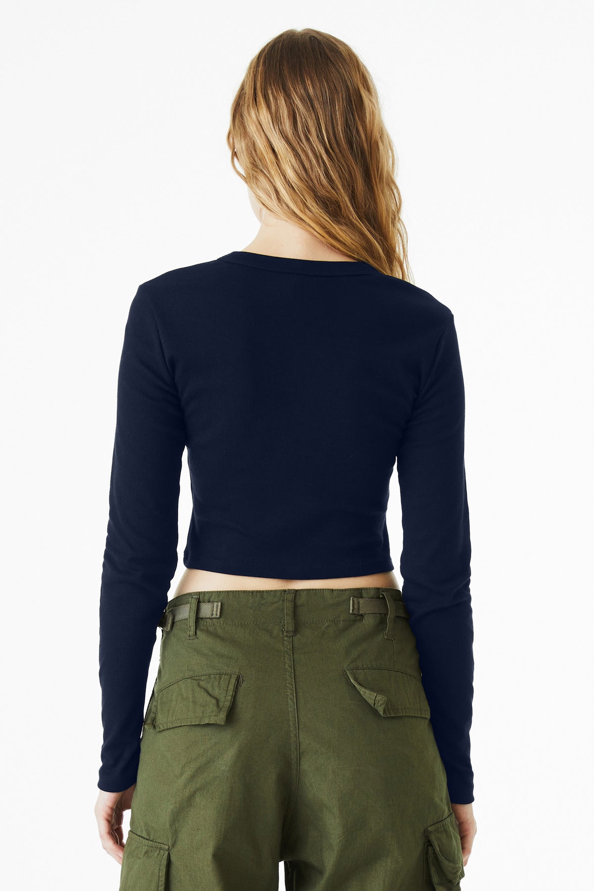 SdNvyBlend BELLA+CANVAS Women's Micro Rib Long Sleeve Baby Tee BC1501