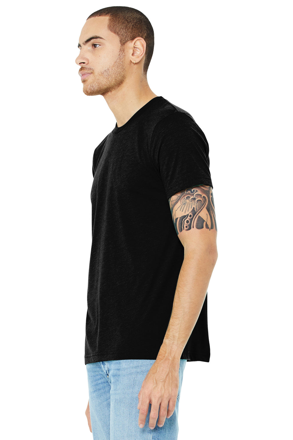 Sld Black TB BELLA+CANVAS Unisex Triblend Short Sleeve Tee. BC3413
