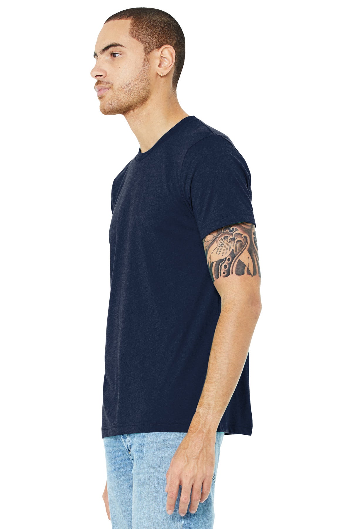 Sld Navy TB BELLA+CANVAS Unisex Triblend Short Sleeve Tee. BC3413