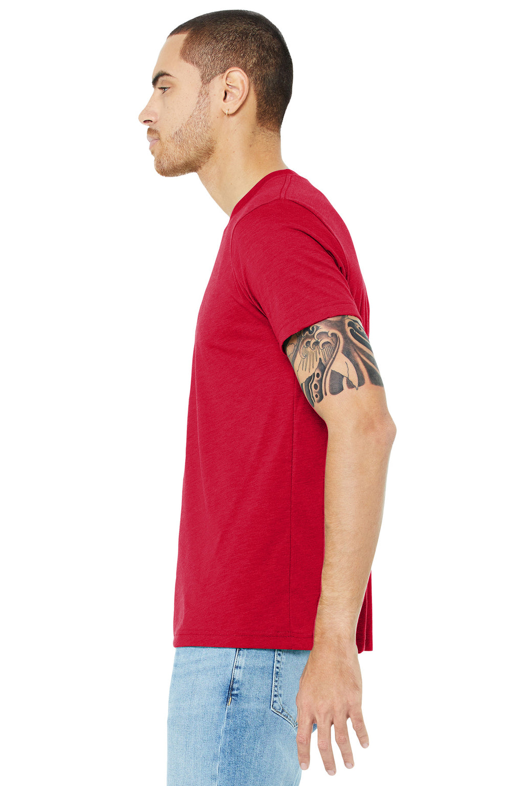 Sld Red TB BELLA+CANVAS Unisex Triblend Short Sleeve Tee. BC3413