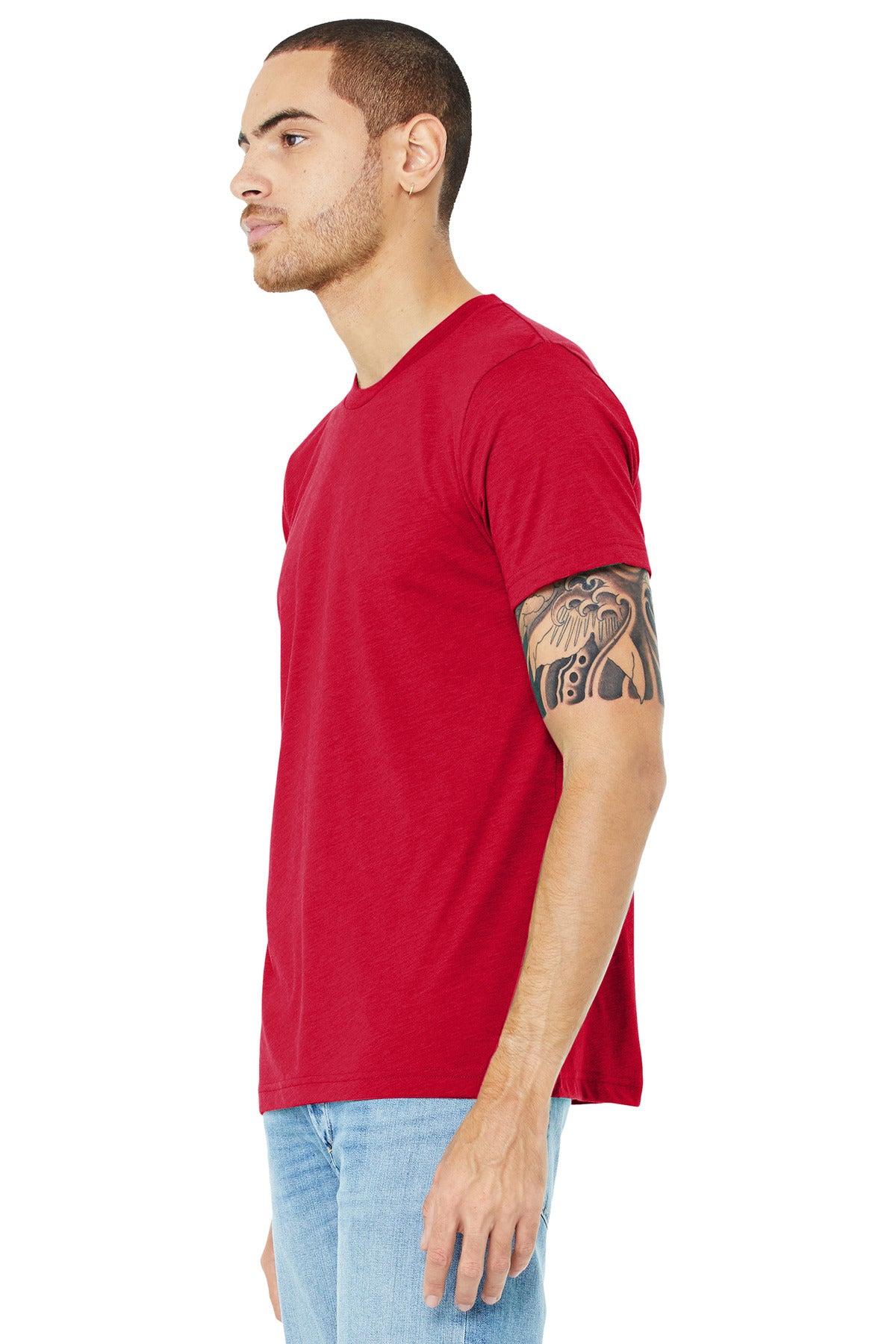 Sld Red TB BELLA+CANVAS Unisex Triblend Short Sleeve Tee. BC3413