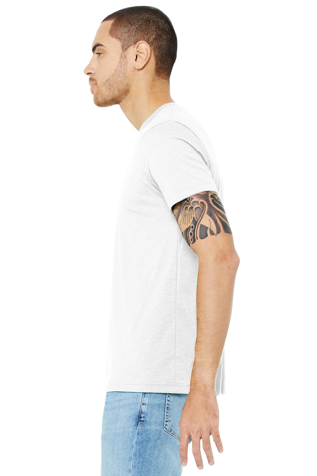 Sld White TB BELLA+CANVAS Unisex Triblend Short Sleeve Tee. BC3413