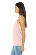 Soft Pink BELLA+CANVAS Women's Flowy Racerback Tank. BC8800