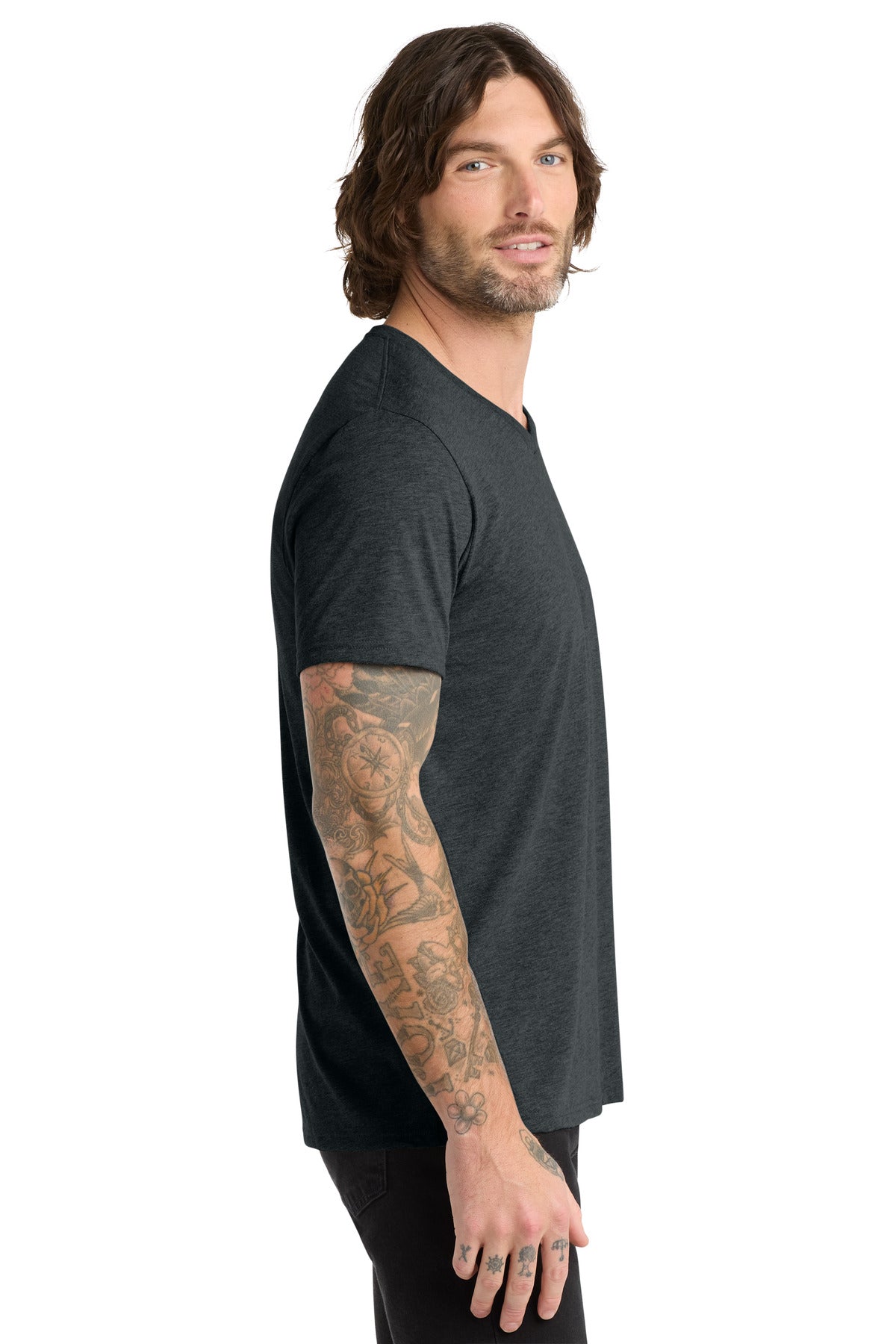 Space Black Allmade Unisex Tri-Blend V-Neck Tee AL2014