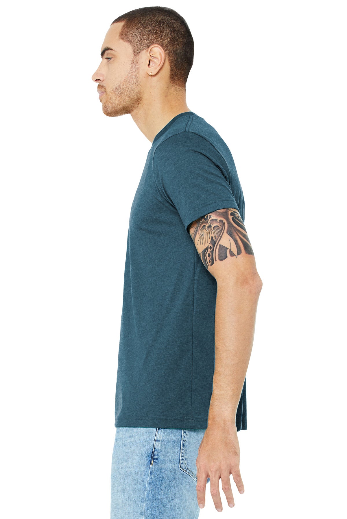 Steel Blue TB BELLA+CANVAS Unisex Triblend Short Sleeve Tee. BC3413