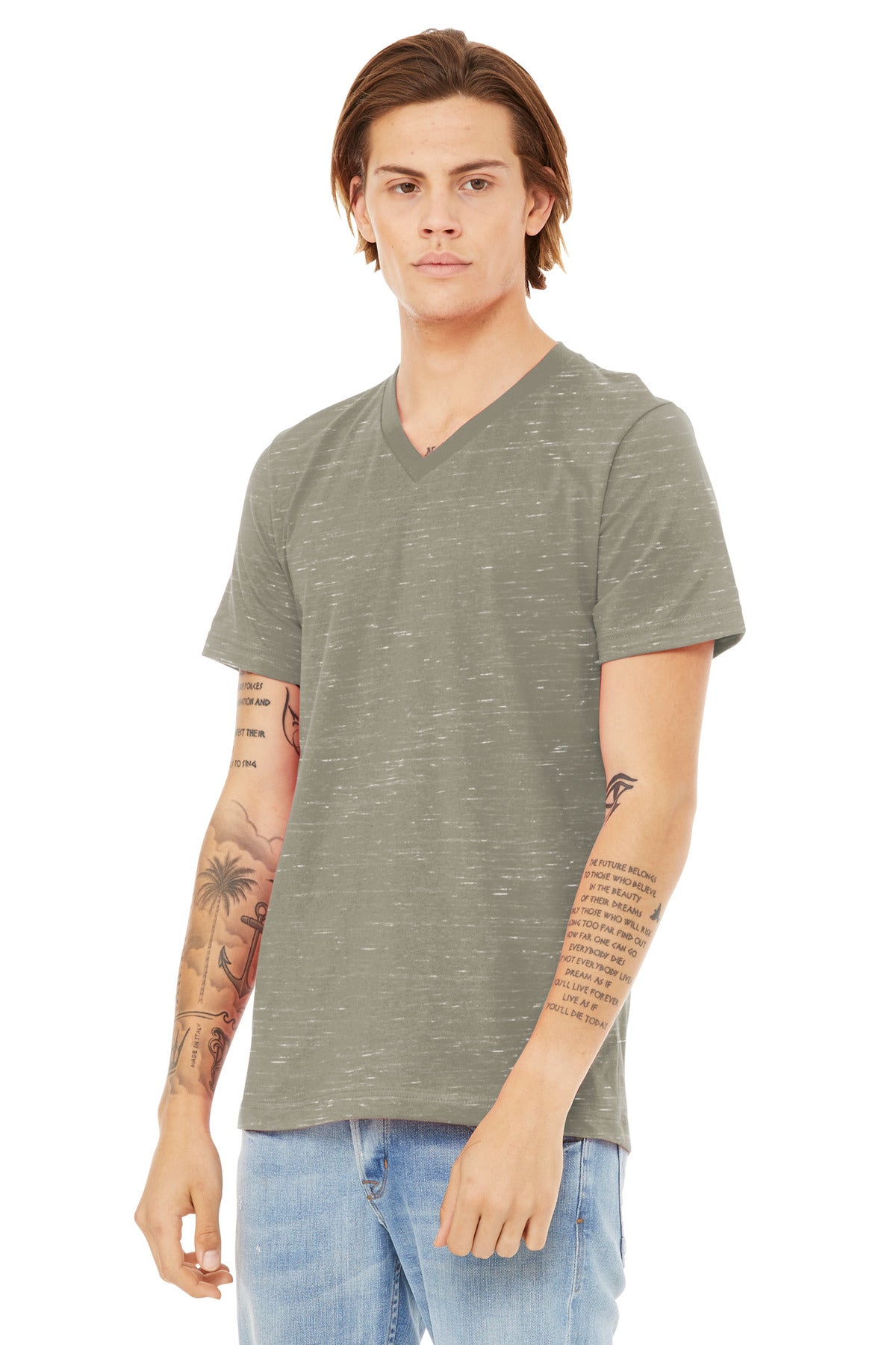 StoneMrbl BELLA+CANVAS Unisex Textured Jersey V-Neck Tee BC3655