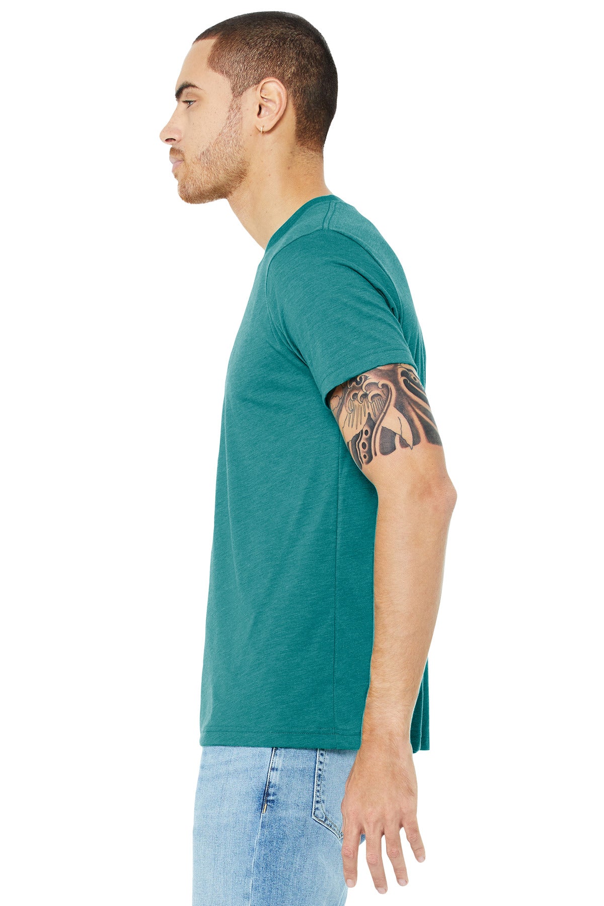 Teal TB BELLA+CANVAS Unisex Triblend Short Sleeve Tee. BC3413