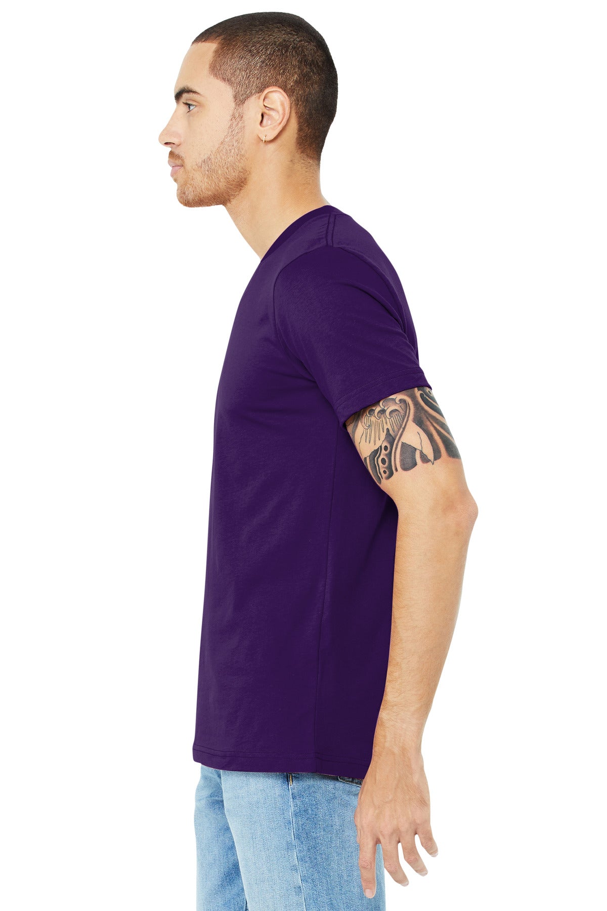 Team Purple BELLA+CANVAS Unisex Jersey Short Sleeve V-Neck Tee. BC3005