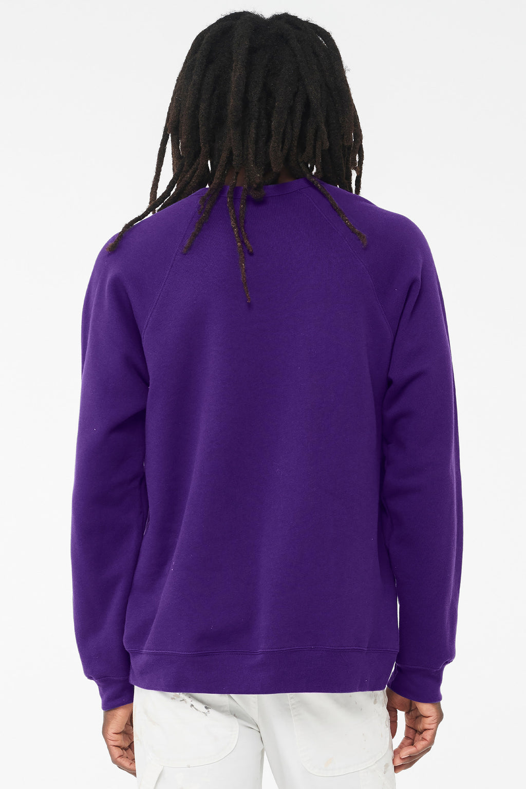 TeamPurple BELLA+CANVAS Unisex Sponge Fleece Raglan Sweatshirt. BC3901