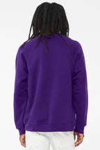 TeamPurple BELLA+CANVAS Unisex Sponge Fleece Raglan Sweatshirt. BC3901