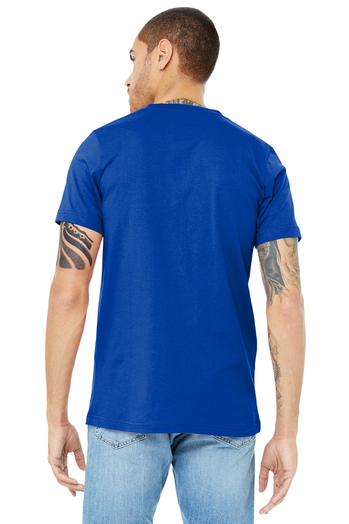True Royal BELLA+CANVAS Unisex Jersey Short Sleeve V-Neck Tee. BC3005