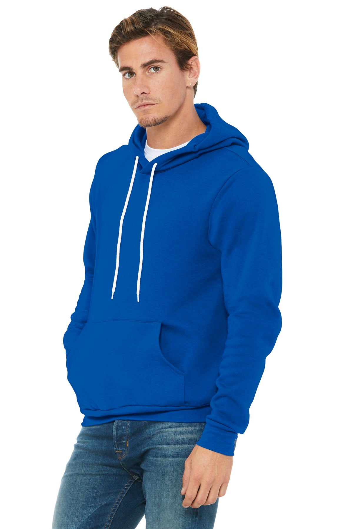 True Royal BELLA+CANVAS Unisex Sponge Fleece Pullover Hoodie. BC3719