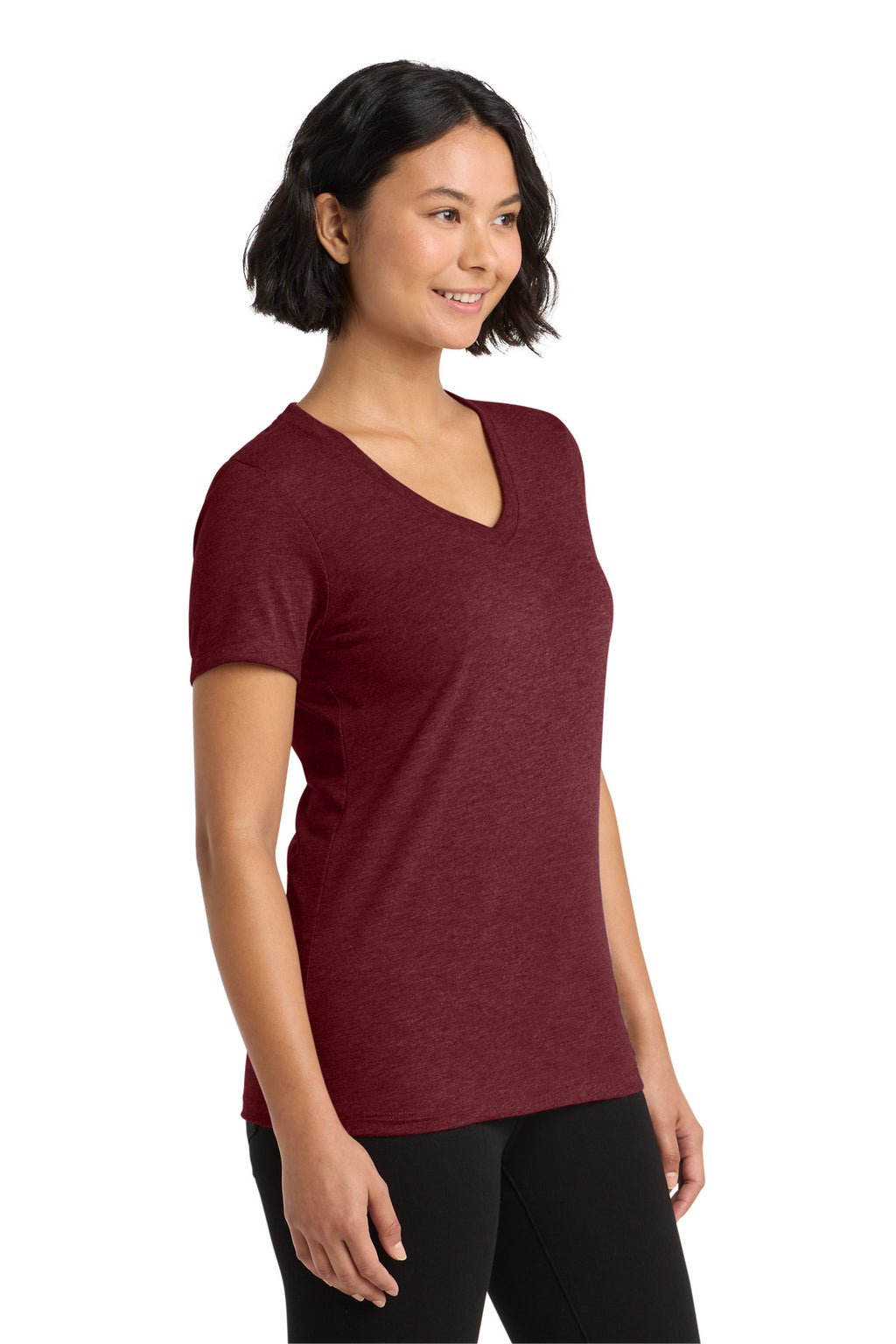Vino Red Allmade Women's Tri-Blend V-Neck Tee AL2018