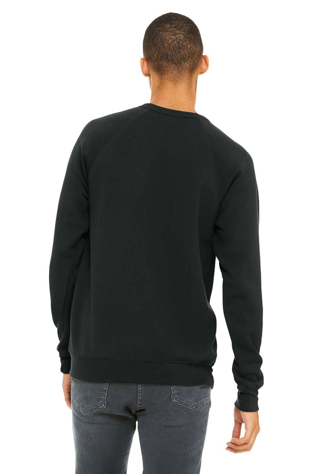 VtgBlack BELLA+CANVAS Unisex Sponge Fleece Raglan Sweatshirt. BC3901