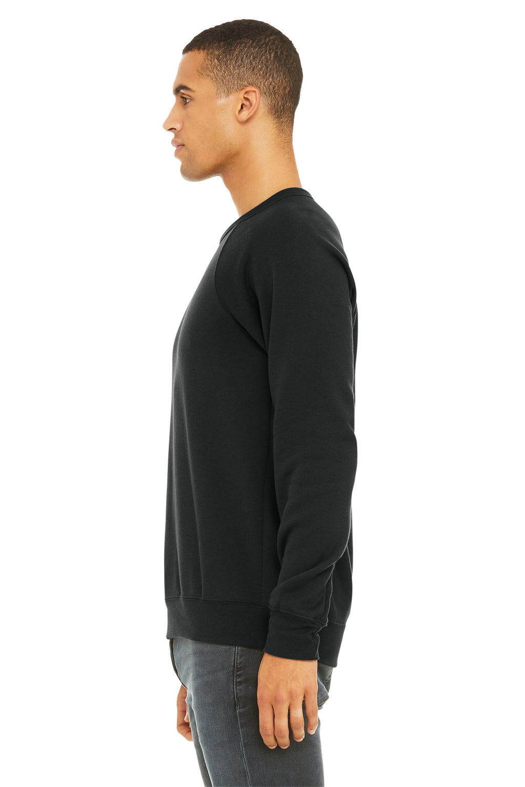 VtgBlack BELLA+CANVAS Unisex Sponge Fleece Raglan Sweatshirt. BC3901