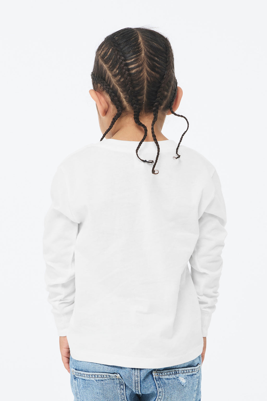 White BELLA+CANVAS Toddler Jersey Long Sleeve Tee BC3501T