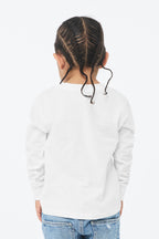White BELLA+CANVAS Toddler Jersey Long Sleeve Tee BC3501T