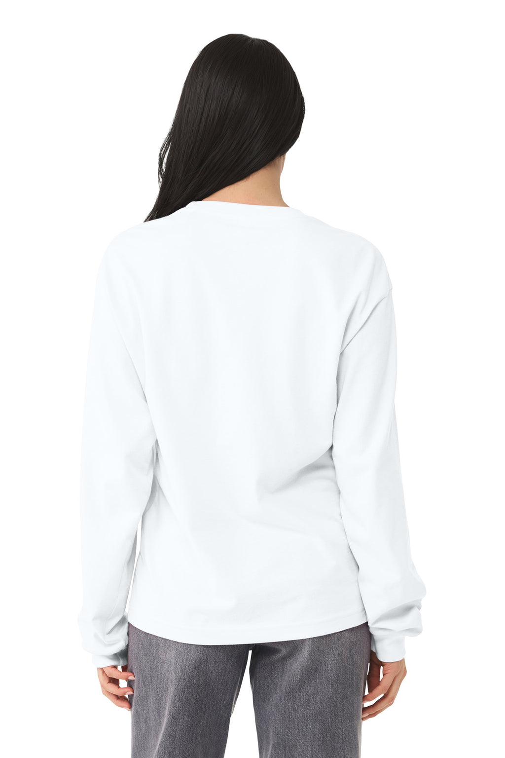 White BELLA+CANVAS Unisex 6-Ounce Heavyweight Long Sleeve Tee BC3511