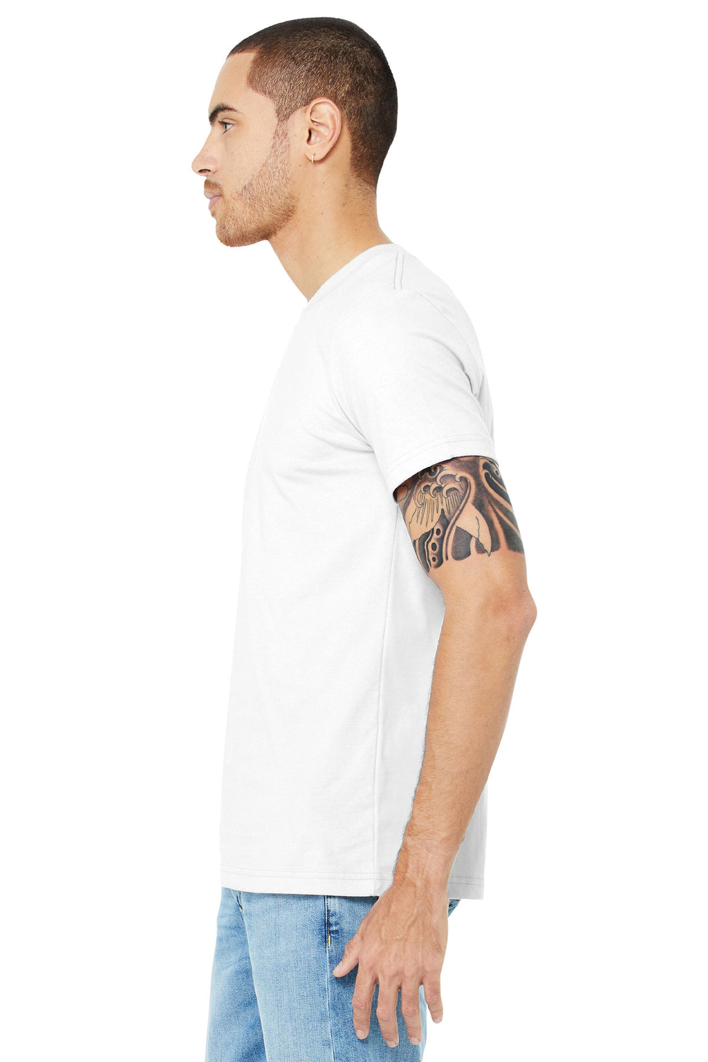 White BELLA+CANVAS Unisex Jersey Short Sleeve Tee. BC3001