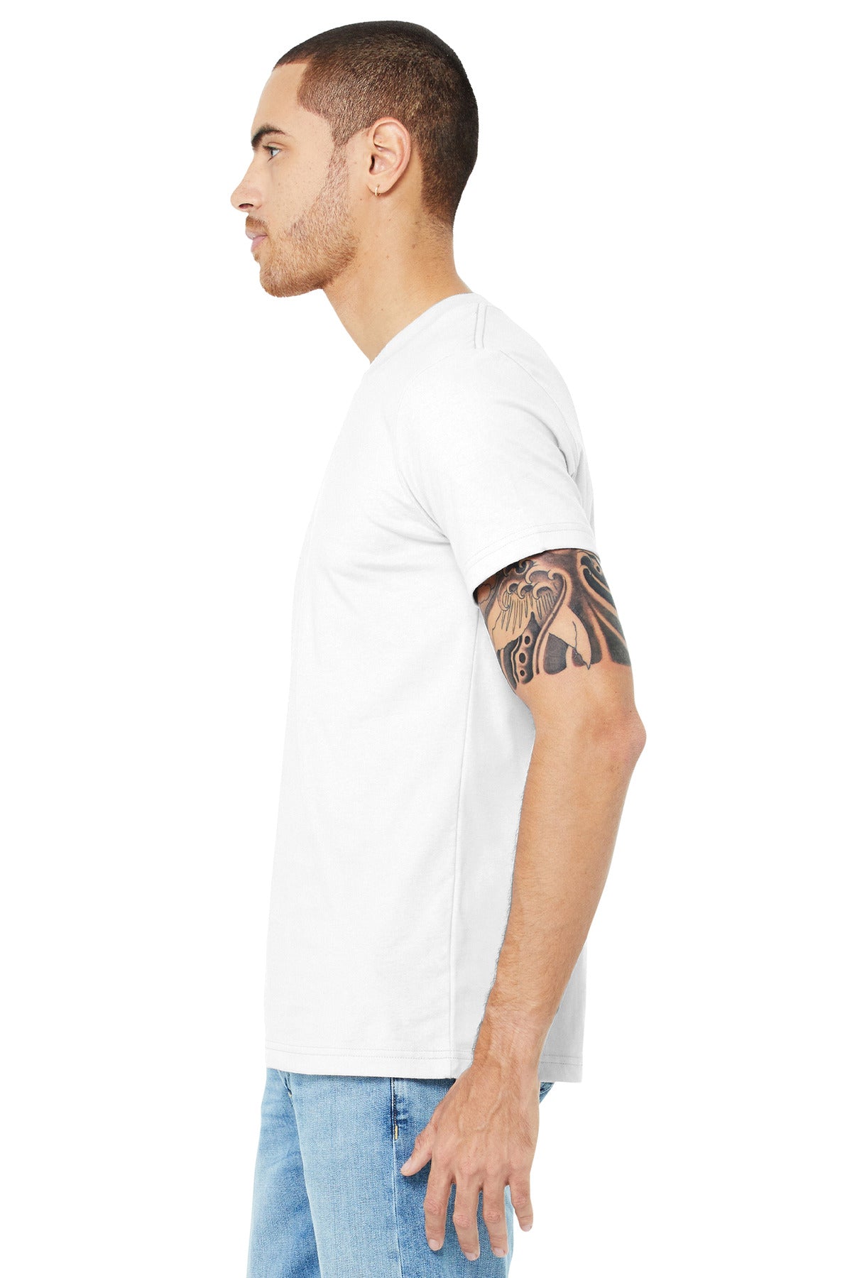 White BELLA+CANVAS Unisex Jersey Short Sleeve Tee. BC3001