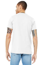 White BELLA+CANVAS Unisex Jersey Short Sleeve V-Neck Tee. BC3005