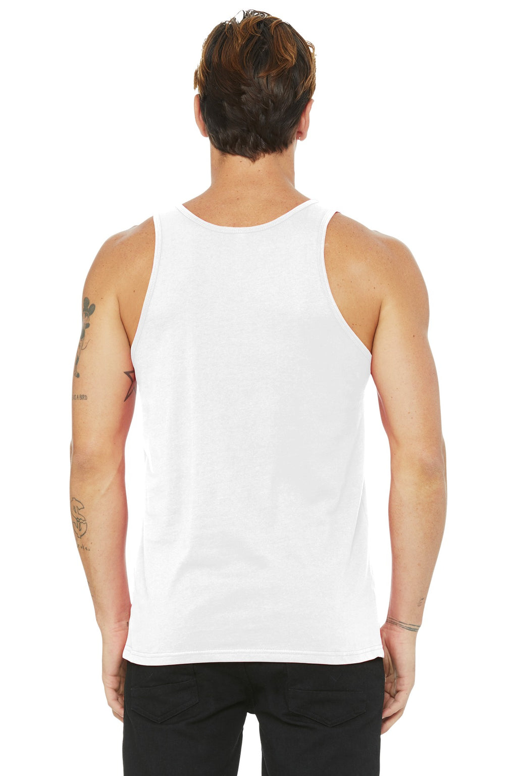 White BELLA+CANVAS Unisex Jersey Tank. BC3480