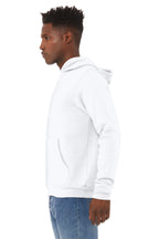 White BELLA+CANVAS Unisex Sponge Fleece Pullover Hoodie. BC3719