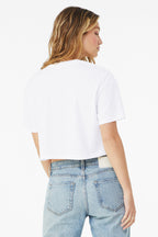 White BELLA+CANVAS Women's Jersey Crop Tee BC6482