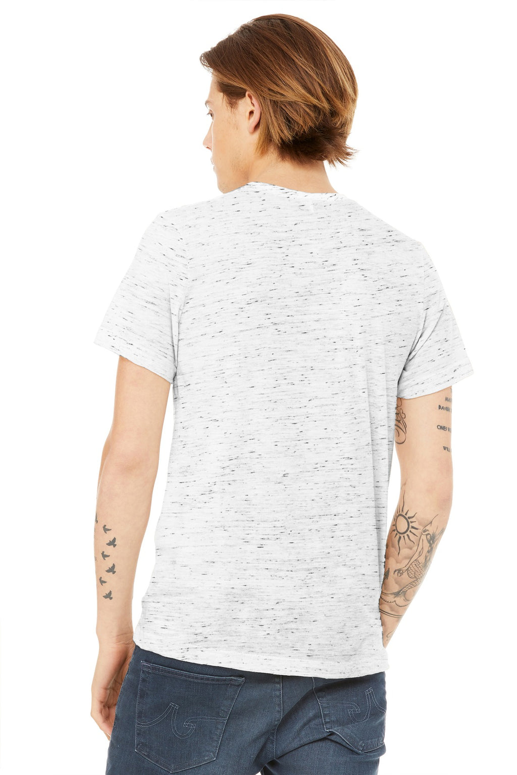 White Marble BELLA+CANVAS Unisex Poly-Cotton Short Sleeve Tee. BC3650