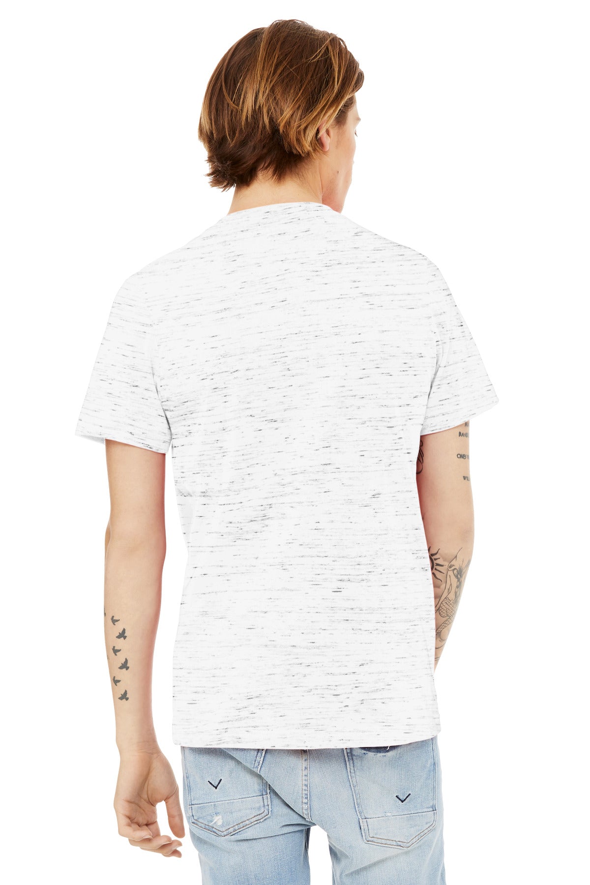 WhiteMrbl BELLA+CANVAS Unisex Textured Jersey V-Neck Tee BC3655